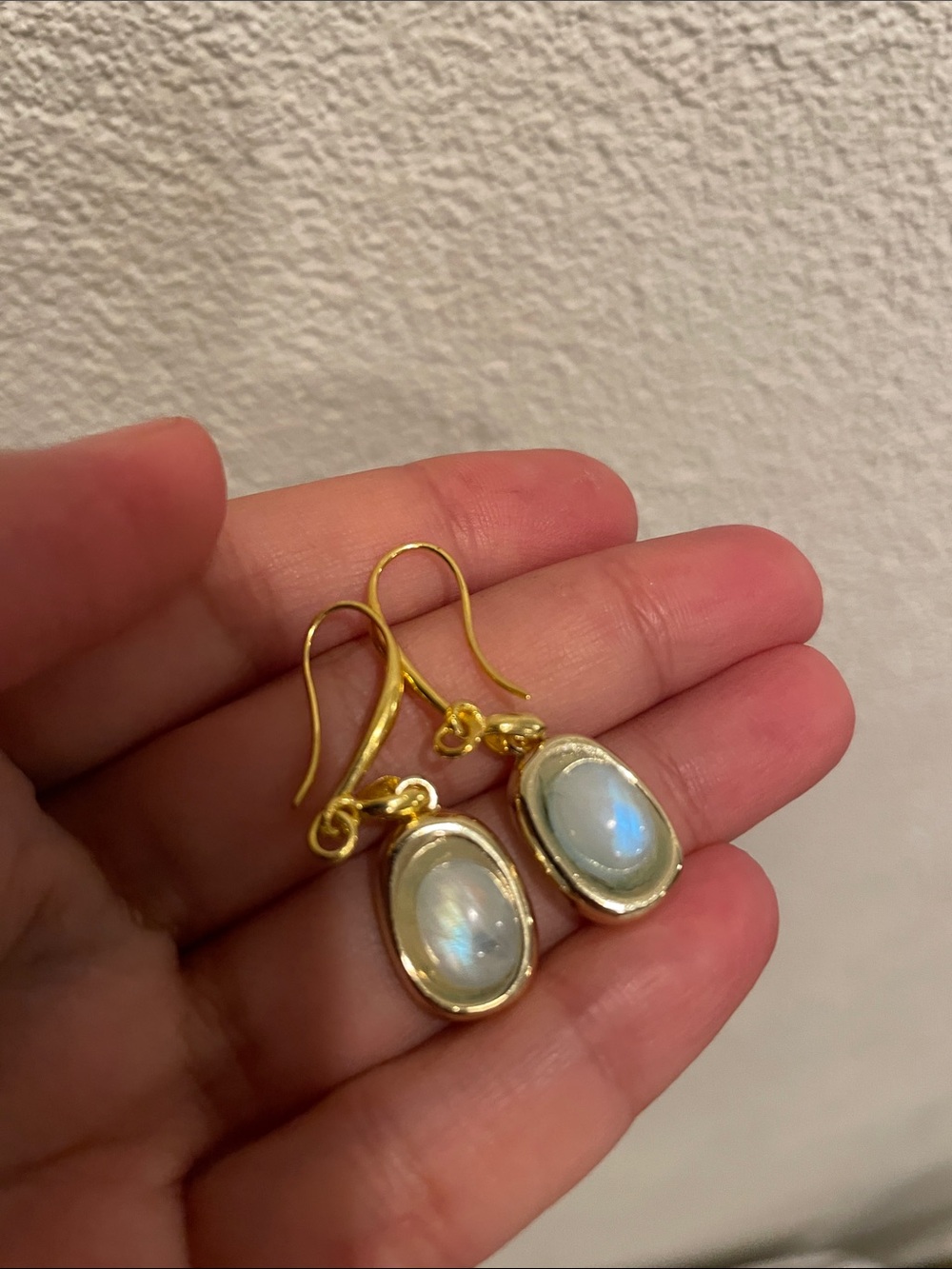 Gold Moonstone Drop Earrings - Women's Jewelry